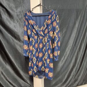 Honey Punch Colorful Floral Long Sleeve Romper